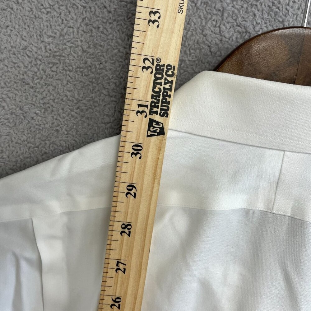 NWOT Lands' End Men's 15.5 Slim Fit White Supima Cotton Dress Shirt - Picture 4 of 8